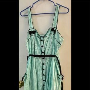 Hell Bunny 2XL Mint & Black Polka Dot Martie Dress